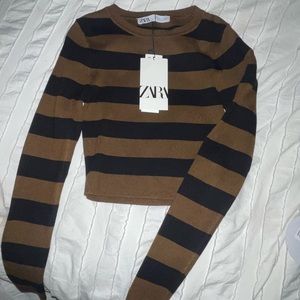 Zara top brown and black